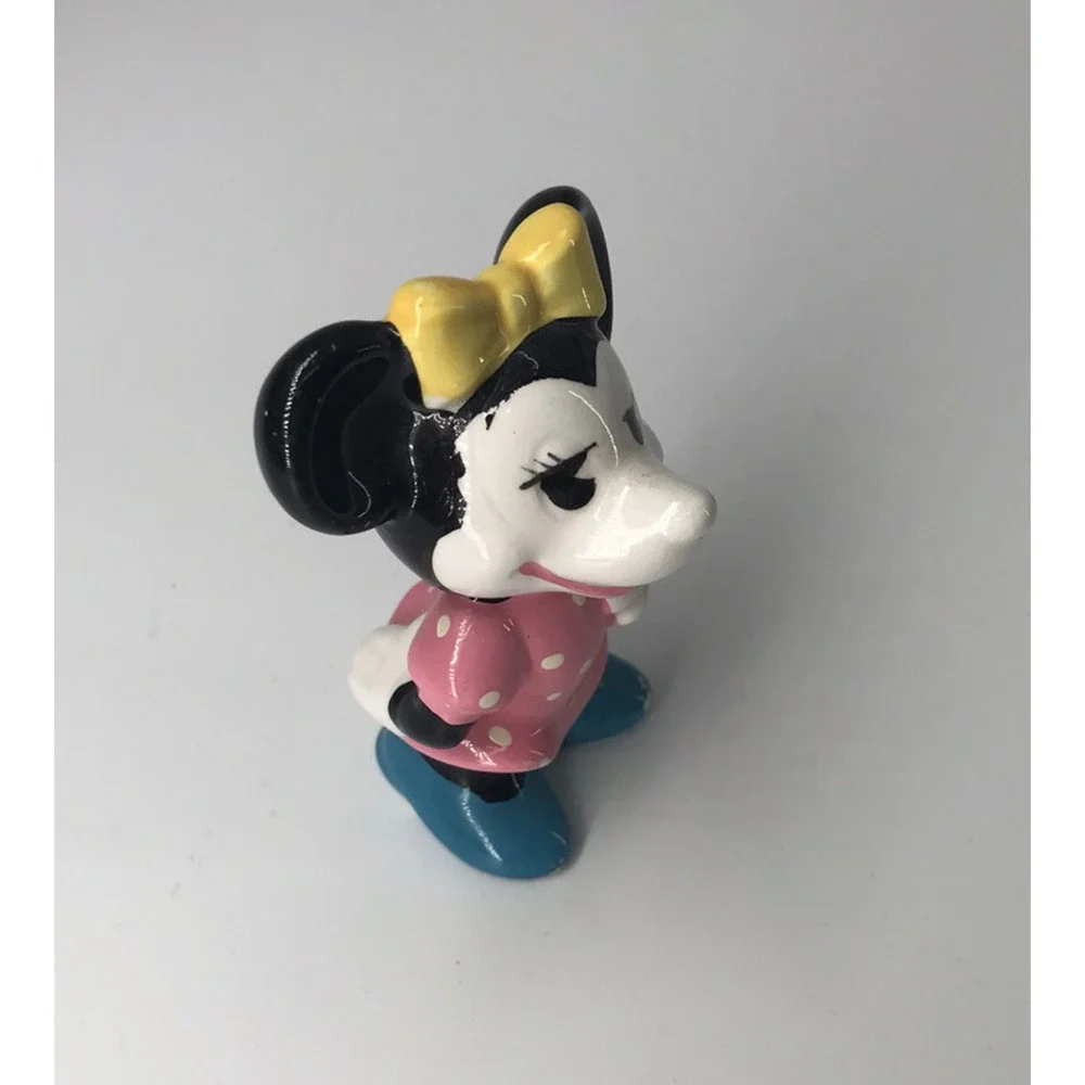 VTG MINNIE MOUSE Walt Disney Productions Japan Ceramic‎ Figurine Yellow Bow
